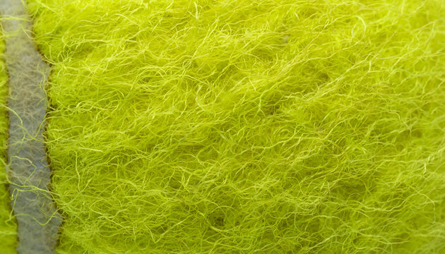 Neon Yellow Tennis Ball Felt Surface Macro Texture