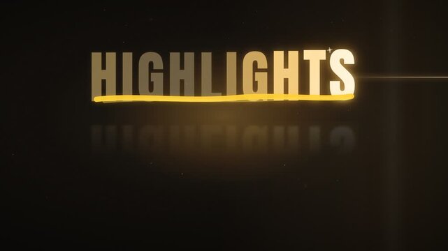 Luxury golden highlights typography title sequence with brush stroke animation