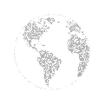 Abstract dotted world map globe sphere vector &ndash; design for corporate tech websites, global network banners, and logistics business cards. JPEG version.
