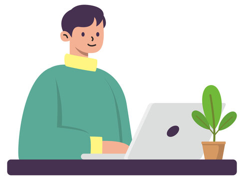 freelance worker with laptop