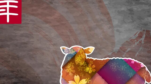 Artistic Patchwork Sheep Illustration 4K