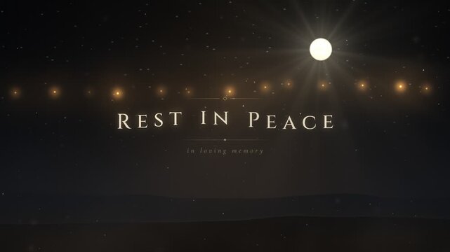 Rest in Peace Memorial Tribute Video Animation with Glowing Moon