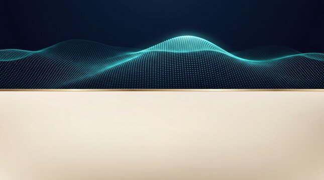 Digital wave pattern glowing over smooth gradient background with illuminates gradient transition transition between dark dark light tones with digitalillustration