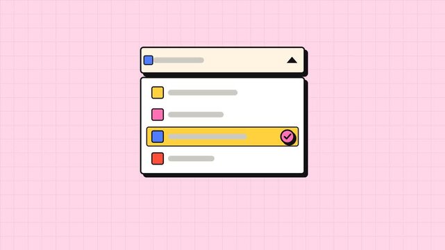 Dropdown menu opens and slides through options before highlighting a selection