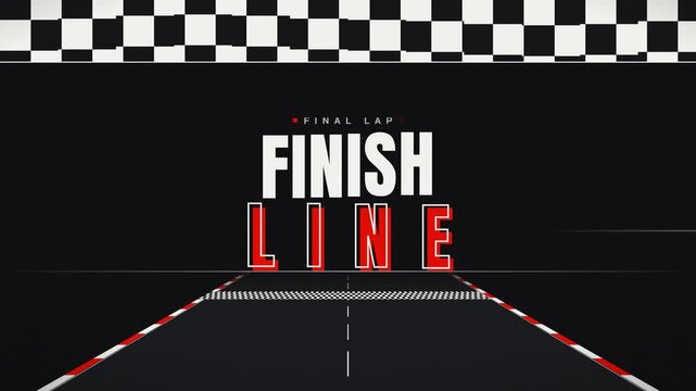 Final Lap Finish Line Racing Track Animated Title Card Motion Graphic Background