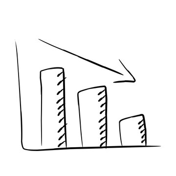 Decrease graph doodles for whiteboard presentation or animation