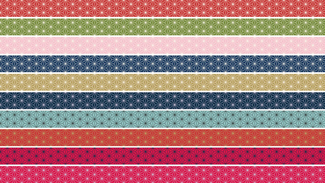 Asanoha Pattern Decorative Line Set