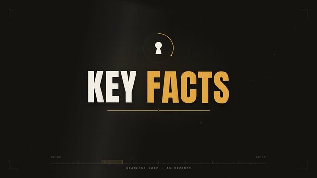 Key facts data verification business infographic animation with modern lock icon graphics
