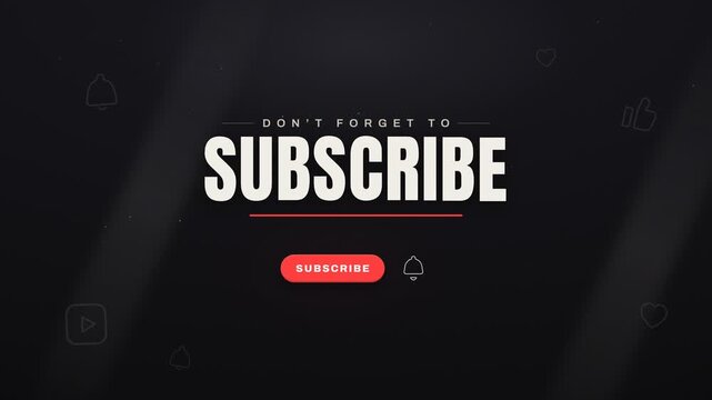 Animated YouTube subscribe button with mouse click and bell notification graphics
