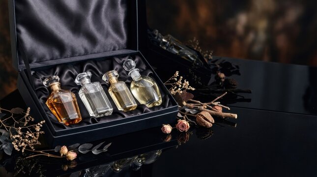 Luxury Fragrance Collection Gift Set with Elegant Glass Bottles