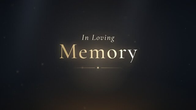 In Loving Memory Elegant Memorial Title Animation with Floating Particles