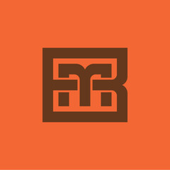 Minimalist square monogram typography symbol featuring letters B and M in brown © Missingfont