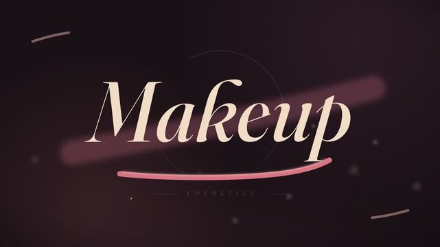 Beauty and cosmetics typography animation with elegant text and soft pink aesthetic