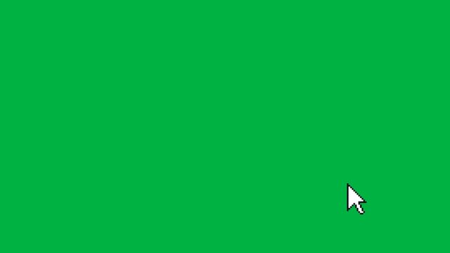 Pixel arrow cursor repeatedly clicks an OK button in a seamless retro green screen loop