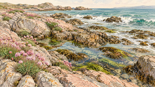 Tide Pools Support Salt Tolerant Plants Along a Rocky Coast