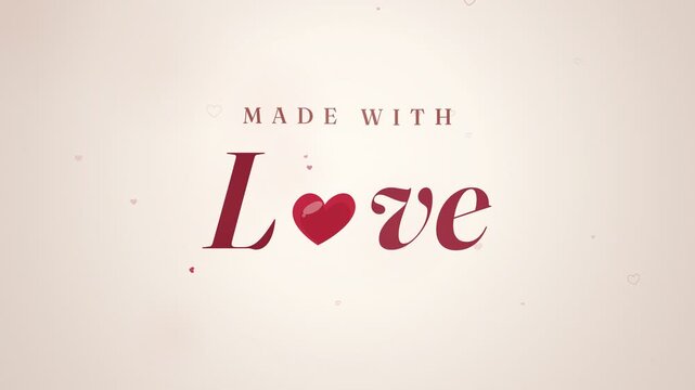 Valentine day greeting card animation with romantic text and hearts design element