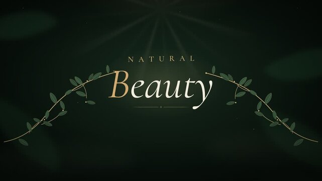 Natural Beauty Gold Typography with Botanical Branches Animation