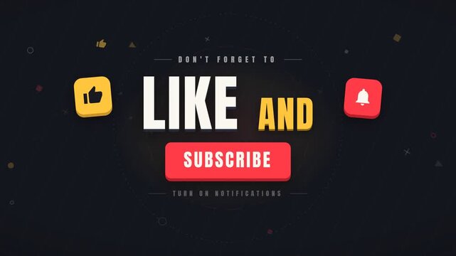 YouTube channel call to action like and subscribe animation with buttons