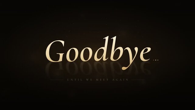 Elegant Gold Goodbye Message Animation with Glowing Light Effects