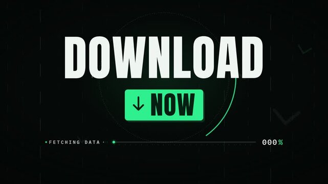 Download now fetching data progress bar motion graphics animation
