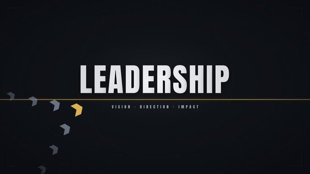 Professional corporate leadership motion graphics title animation with chevron arrows design style