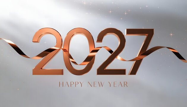 Bold 2027 bronze lettering silver sky.