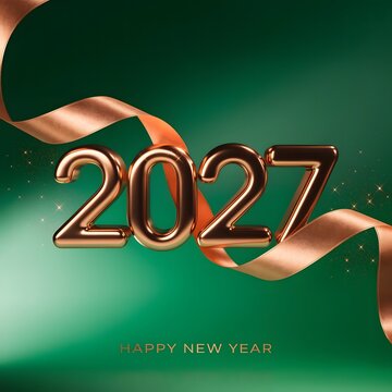 Copper 2027 number sign deep green layout.