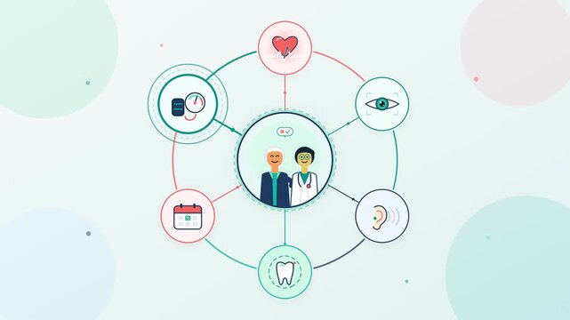 Healthcare network concept vector illustration with doctor patient and medical icons like dental heart eye blood pressure