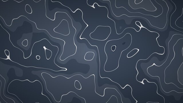 Dark blue topographic map background with flowing white contour lines