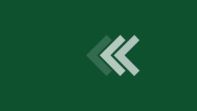 Minimalist animated chevron arrow loading featuring smooth sequential layering and progressive motion set against a solid dark forest green background, for digital interfaces