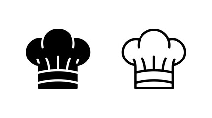 Plakat Traditional chef toque hat icon in solid and outline style