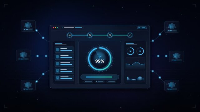 Cloud Software Deployment Completed Successfully Screen 3D Isometric UI Dashboard Animation