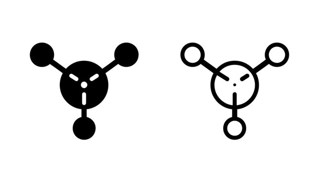 Minimalist network diagram icon with connected circular nodes