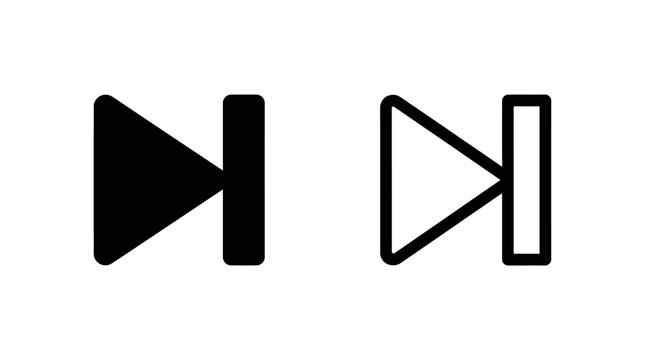 Skip next media player control symbol in solid and outline styles