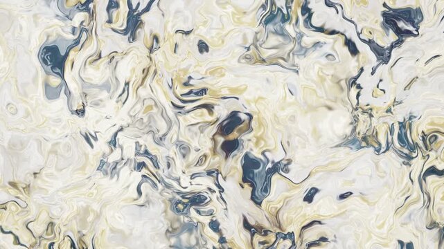 Seamless 15 Second Looping 4k Luxury Flowing Liquid Marble Texture With Golden Veins And Iridescent Fluid Waves Animation