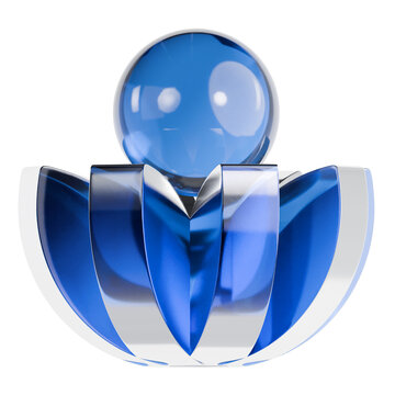 Glass Orb Cradle 3D Illustration
