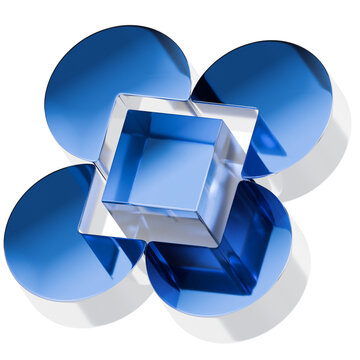 Glass Petal Cube 3D Illustration