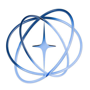 Glass Orbit Loops 3D Illustration