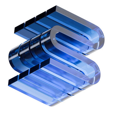 Stacked Glass Channels 3D Illustration