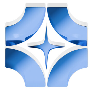 Glass Diamond Flower 3D Illustration