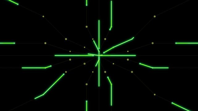 Neon Circuit Radial Implode - Neon Circuit Motion Background (Full HD 30 fps)