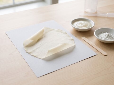 Starch-based bioplastic film with cooked starch gel and cornstarch powder for STEM materials science experiment
