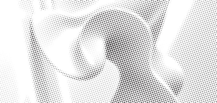 Abstract Halftone Wave Pattern with Curved Dot Texture
