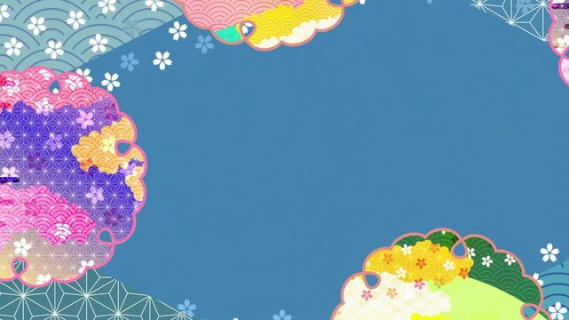 Japanese Style Decorative Frame with Floral Motifs 4K