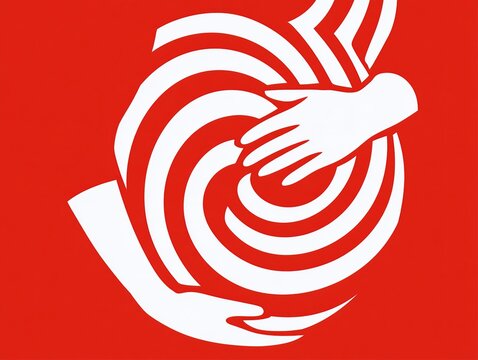 Red and white abstract swirl logo design Vector