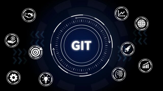 GIT Version Control Technology Digital Animation.