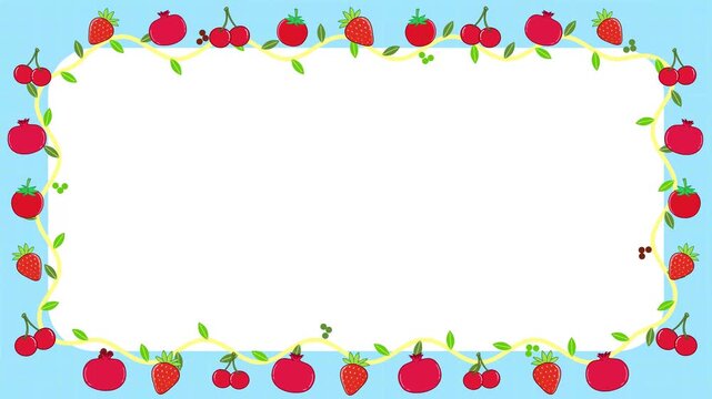 Animated Fruit Border Frame Loop with Copy Space