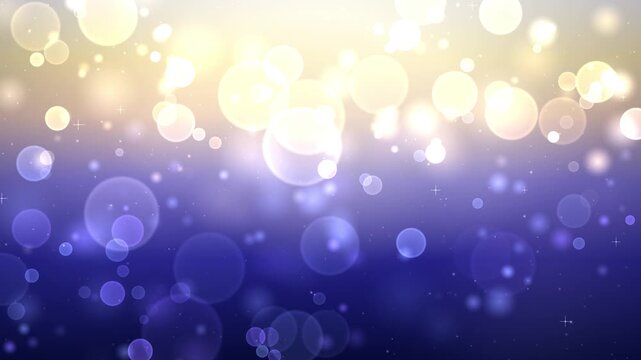 Abstract blue and gold background with bokeh light effect