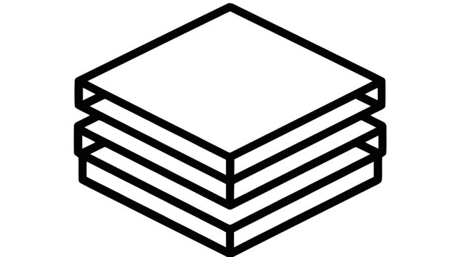Vector illustration of stacked layers icon representing data or material structure on a transparent background
