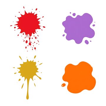Colorful paint splatter set
